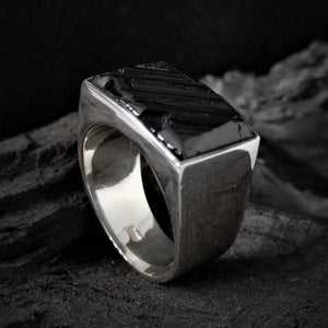 Stone Ring Turmalina Negra